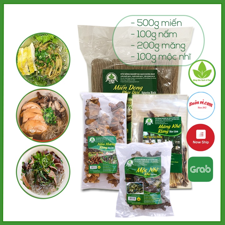 ( 4 MÓN ) COMBO ĐOÀN VIÊN - Miến dong - Nấm hương - Mộc nhĩ - Măng khô - Đặc sản Cao Bằng thơm ngon bổ dưỡng