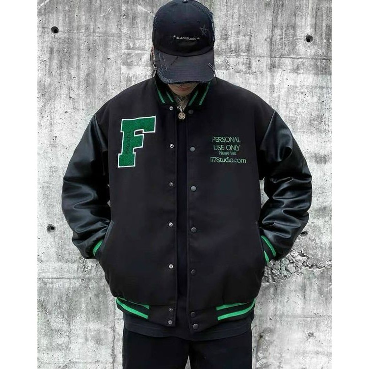 Áo khoác dù kiểu bomber logo chữ F cá tính,bóng chày  Màu Siêu Hot, jacket form rộng phông cách unisex, 2 lớp dày dặn