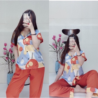 Đồ bộ pijama satin - tay ngắn quần dài