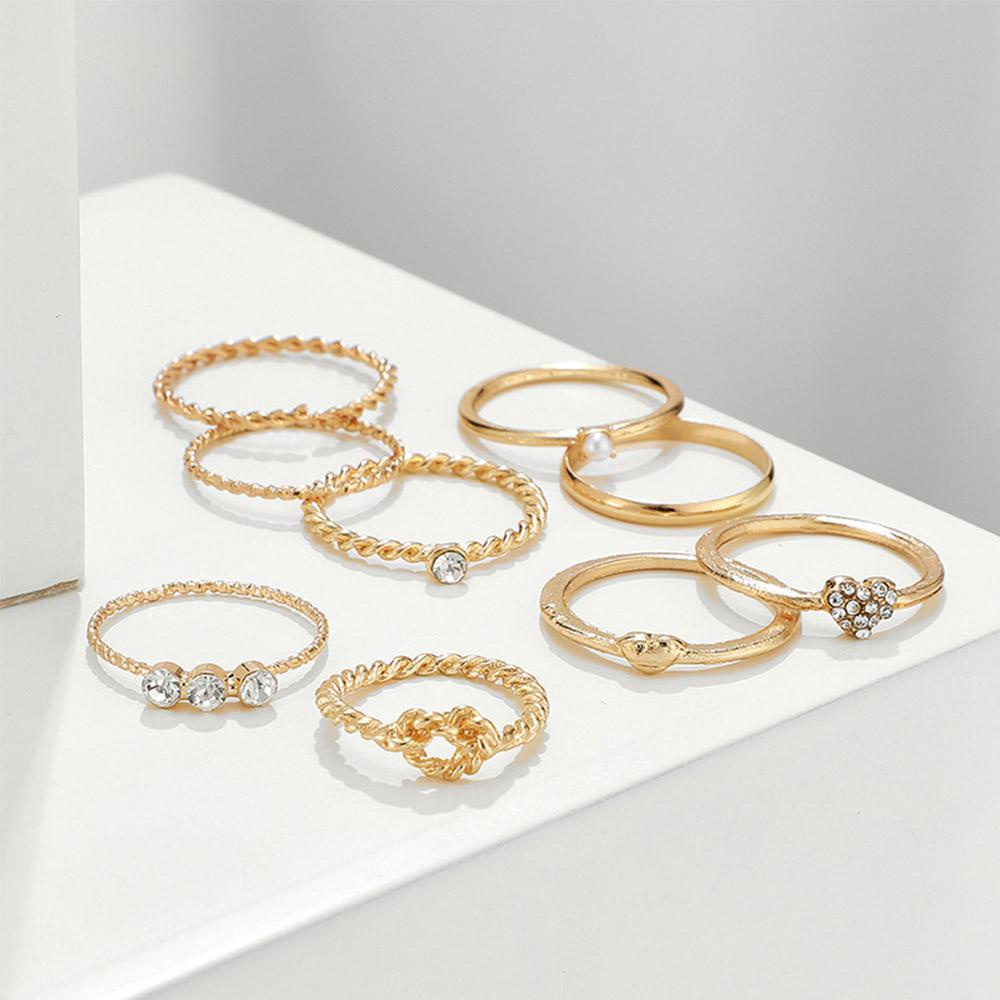 Set 9 Nhẫn Hình Trái Tim Sang Trọng Cho Nữ|Trang Sức Vòng Đeo Tay Thời Trang Sành Điệu Cho Nữ