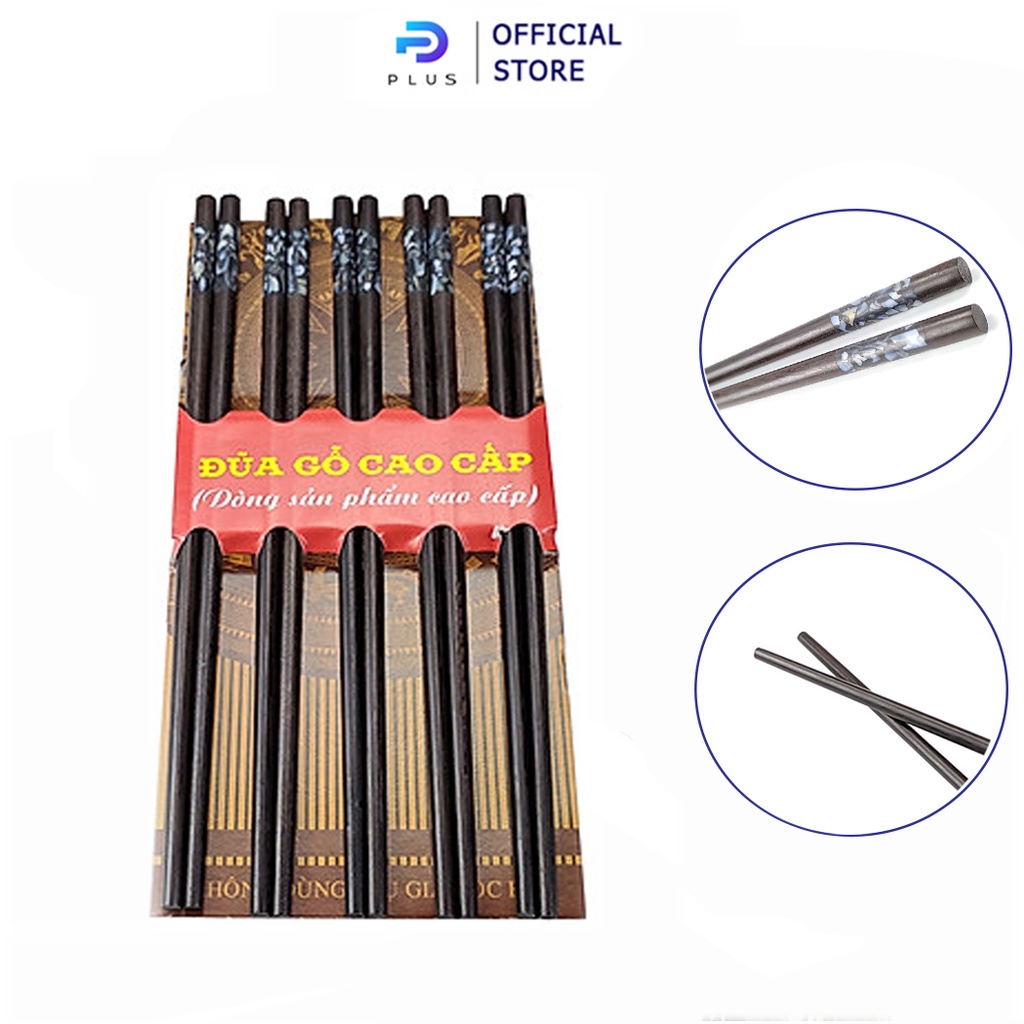 Đũa Gỗ Trắc Thiên Duy Khảm Ốc Tự Nhiên Siêu Sạch Chống Mốc, Cong Vênh