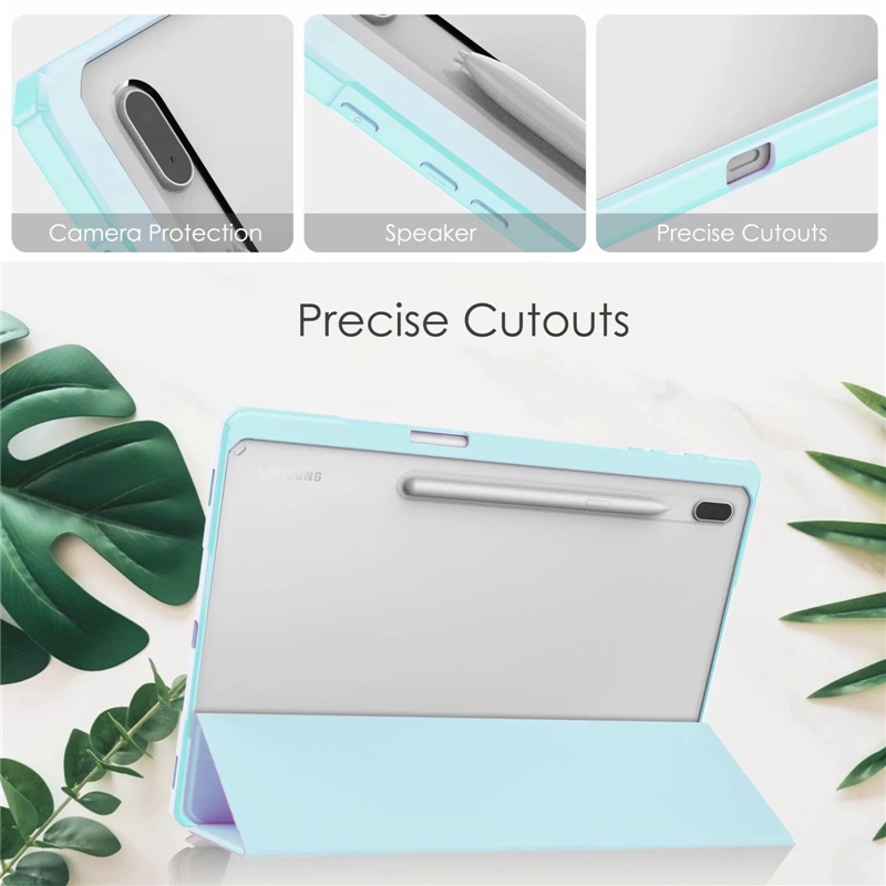 Ốp Máy Tính Bảng Tpu Acrylic Gập Ba Tự Động Thông Minh Cho Samsung Galaxy Tab S7 Fe 2021 12.4inch Samsung Tab S7 Lite Sm-T730 T736