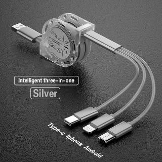 3 In 1 Retractable Micro USB Charge Cable Multi USB Charger Cable USB C Type-c Universal Cable