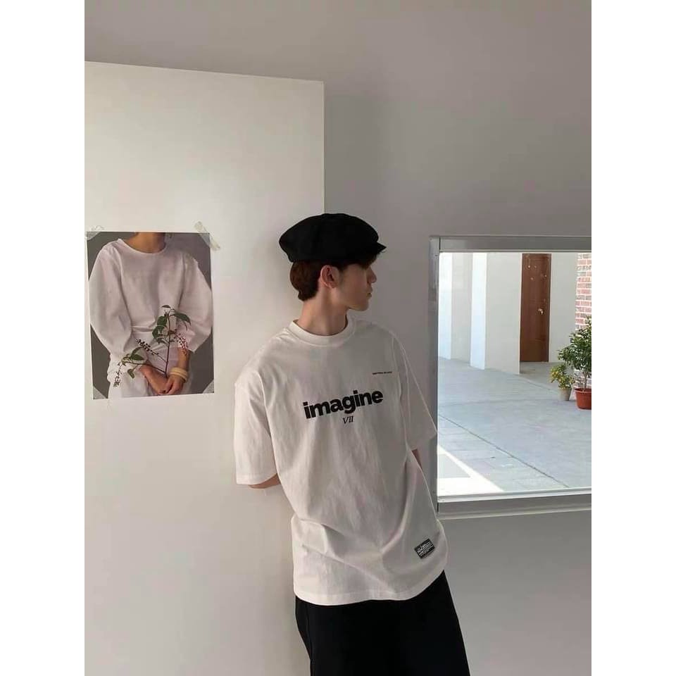 Áo thun tay lỡ Nam Nữ Kiểu Mamen Shop Imagine  MA028, áo phông oversize Imagine MA028
