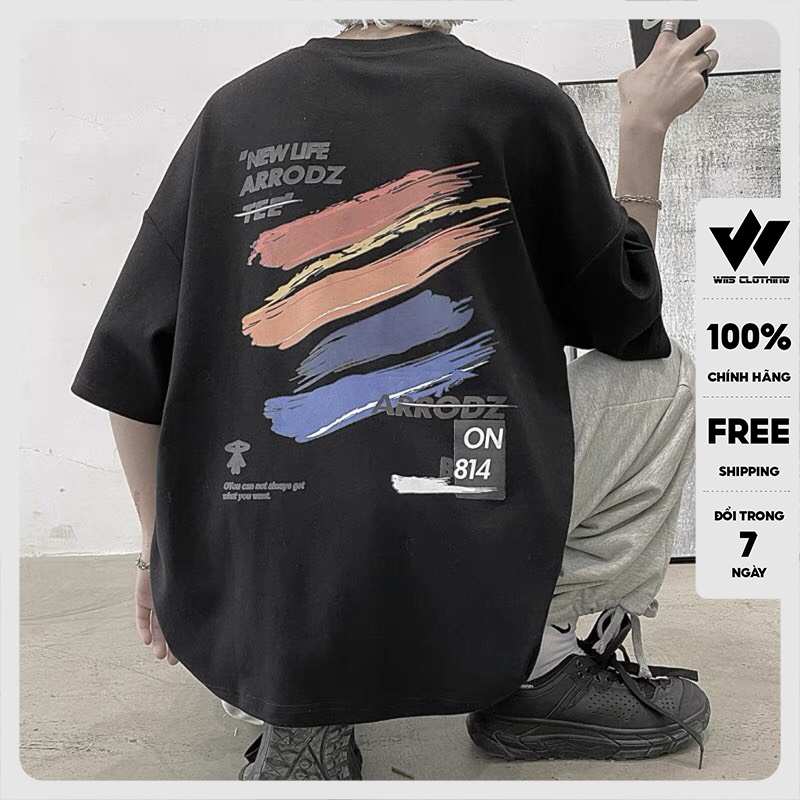Áo thun Unisex WIIS tay lỡ form rộng cotton B814 oversize thời trang nam nữ ulzzang