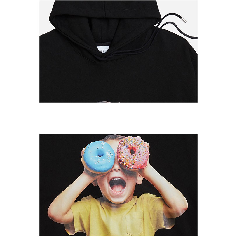 ÁO KHOÁC CÓ MŨ  ADLV BABY FACE HOODIE BLACK DONUT 5