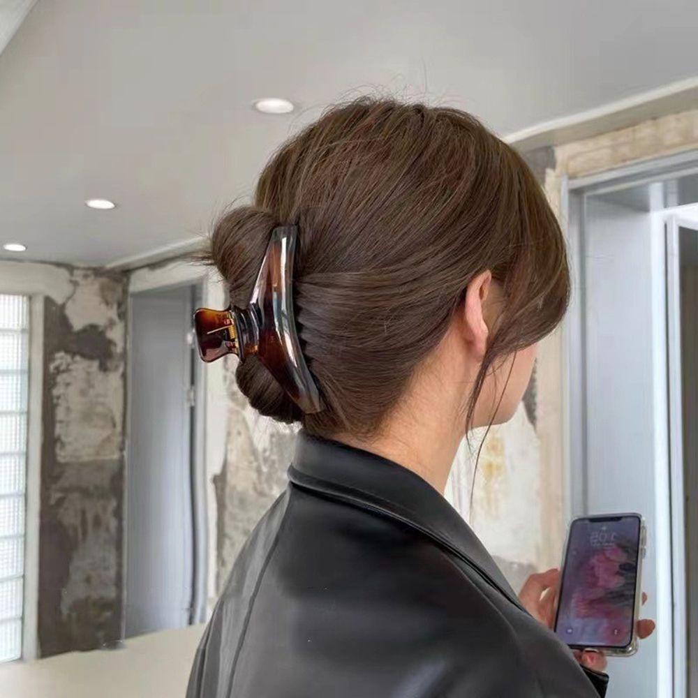 EXPEN Kẹp Tóc Càng Cua Lớn Bằng Acrylic Phong Cách Retro Thanh Lịch Cho Nữ