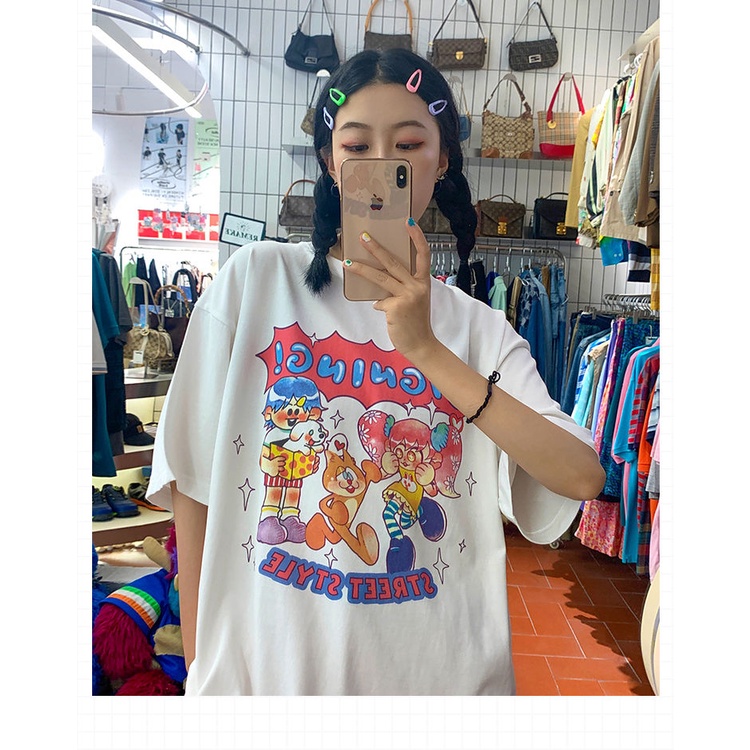 NRVP Áo Thun 100% Cotton Dáng Rộng Thời Trang Hàn Quốc Cho Nữ