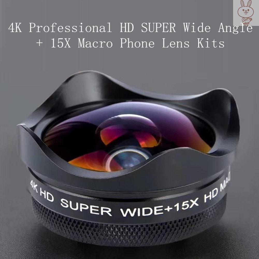 Ống kính Ol 4k Ultra Hd góc rộng 0.45x macro 15x có kẹp thông dụng cho điện thoại thông minh