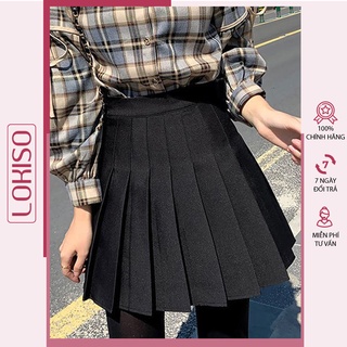 Chân váy tennis xếp ly ngắn lưng cao trắng công sở đẹp bigsize LOKISO CV02