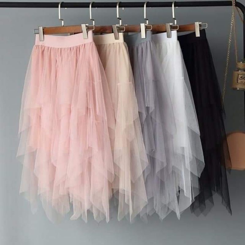 CHÂN VÁY QUẢNG CHÂU CAO CẤP XÒE NHIỀU TẦNG XINH XẮN