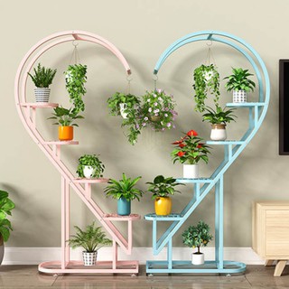 Giá để cây cảnh trong nhà và ngoài trời hình trái tim, sơn tĩnh điện chống gỉ chống nước, dễ lắp đặt