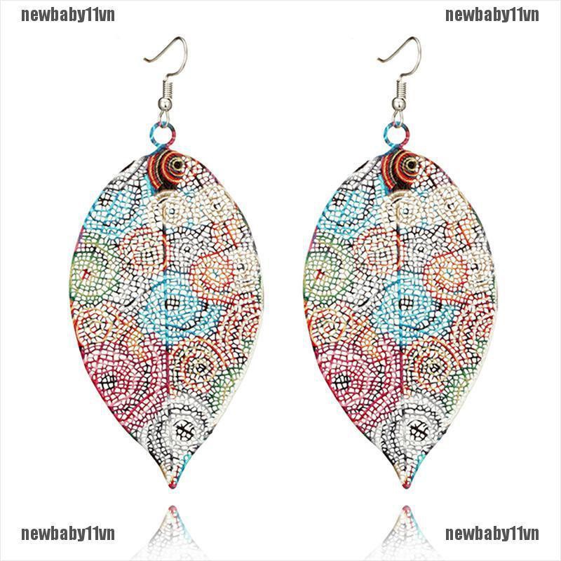 Bông Tai HợP Kim HìNh Lá NhiềU MàU SắC