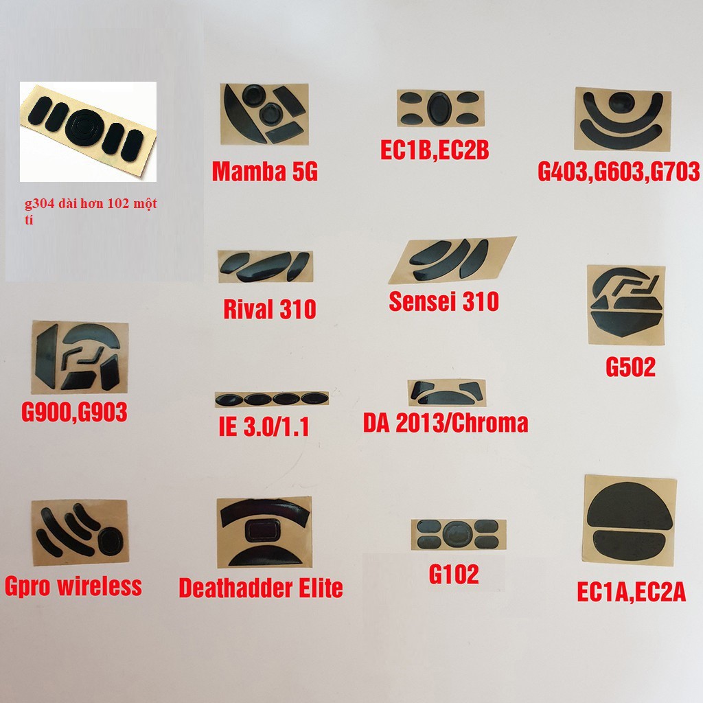 Feet chuột Logitech G102 G502 G403 G603 G703 GPRO G903 G402 G304 G305 G-Pro-Wirelss G300