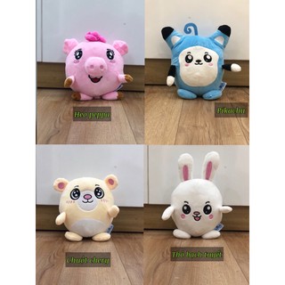 [Bộ Tứ Thú Bông Thông Minh] Heo Peppa Nơ Hồng, Chuột Chery, Thỏ Bạch Tuyết, Pikachu