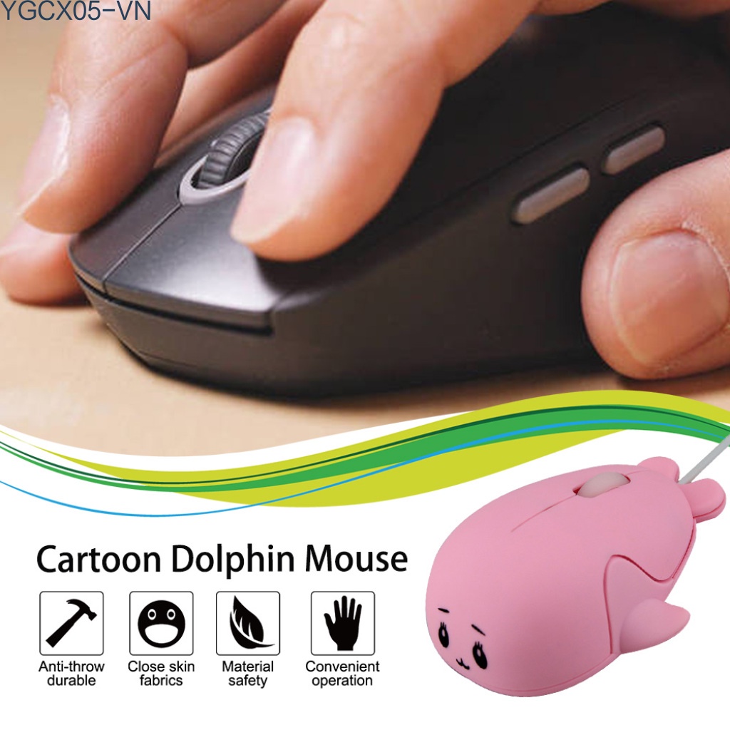 Chuột Máy Tính Có Dây Usb Hình Cá Heo Hoạt Hình 3d Vui Nhộn | BigBuy360 - bigbuy360.vn