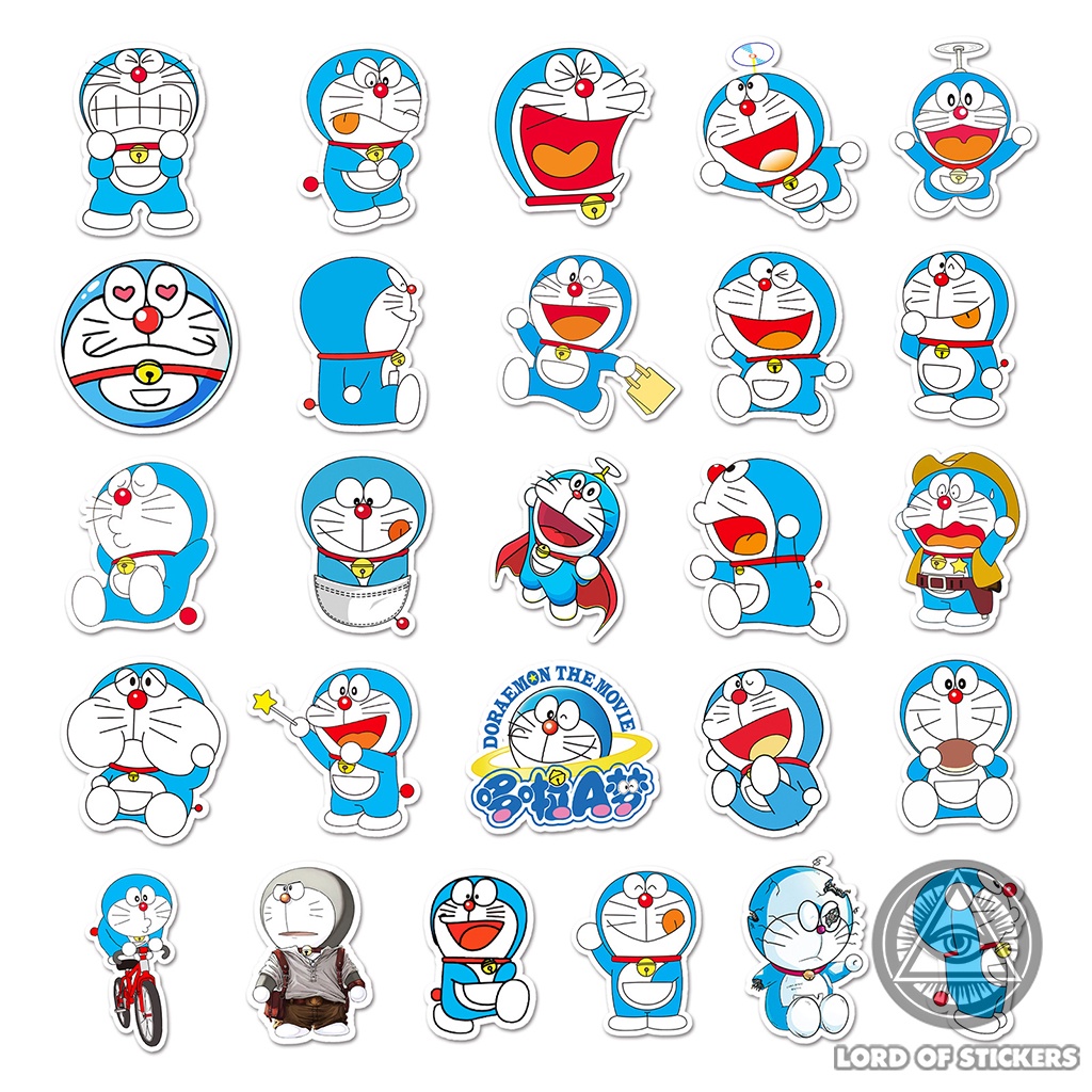 Set 52 Nhãn Dán Hoạt Hình Doraemon Sticker Mèo Máy Doremon Cute Chống Thấm Nước Trang Trí Mũ Bảo Hiểm, Ván Trượt, Vali