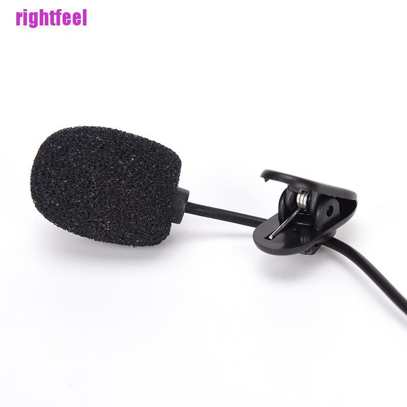 Rightfeel high quality mini 3.5mm hands-free mic microphone clip on lavalier lapel for pc laptop black