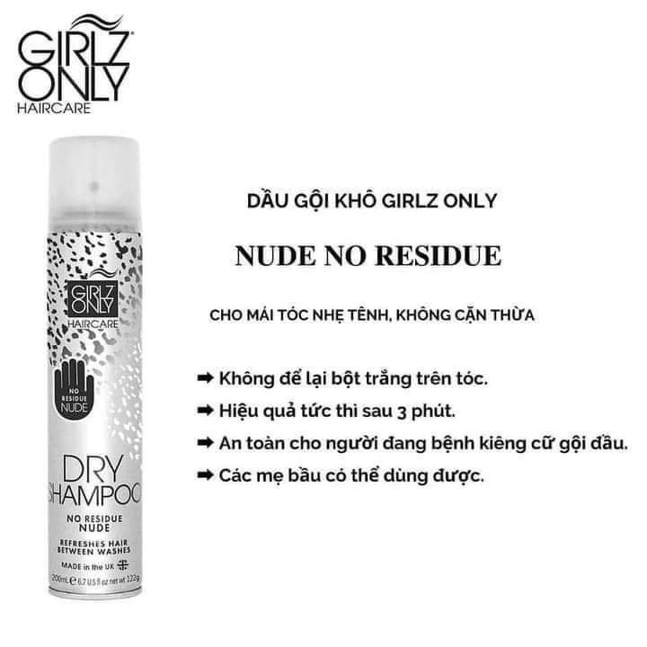 Dầu gội khô Girlz Only Dry Shampoo 200ml