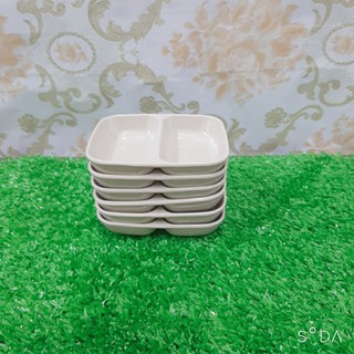 Chén chấm 2 ngăn màu Nâu bóng Melamine C101 hàng Cao cấp