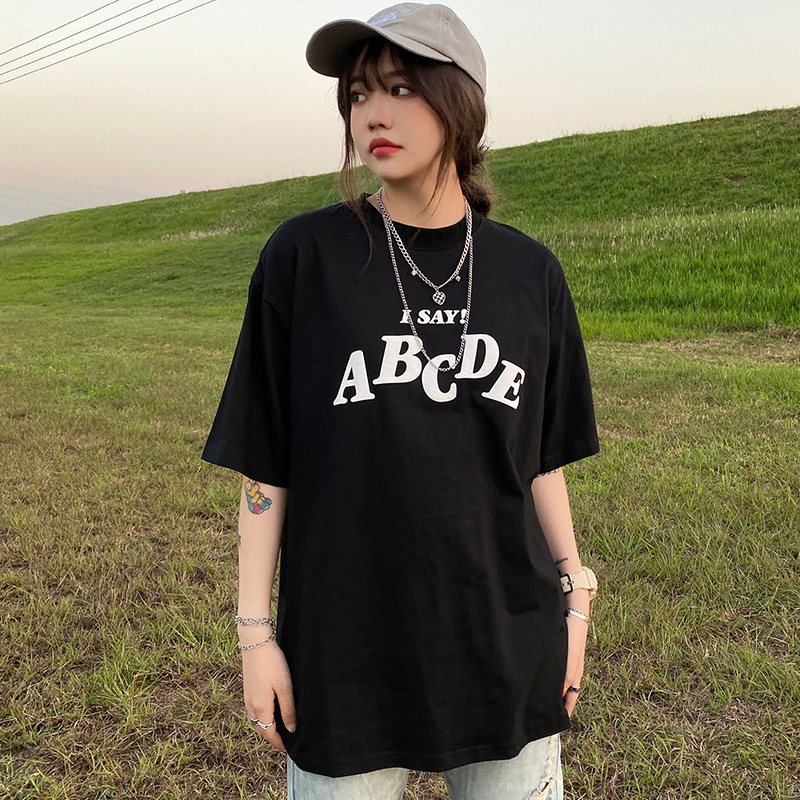 NRVP Áo Thun Cổ Tròn Oversize Thời Trang Hàn Quốc 2022 Cho Nữ