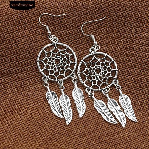 Đôi hoa tai dáng dài hình dreamcatcher xinh xắn