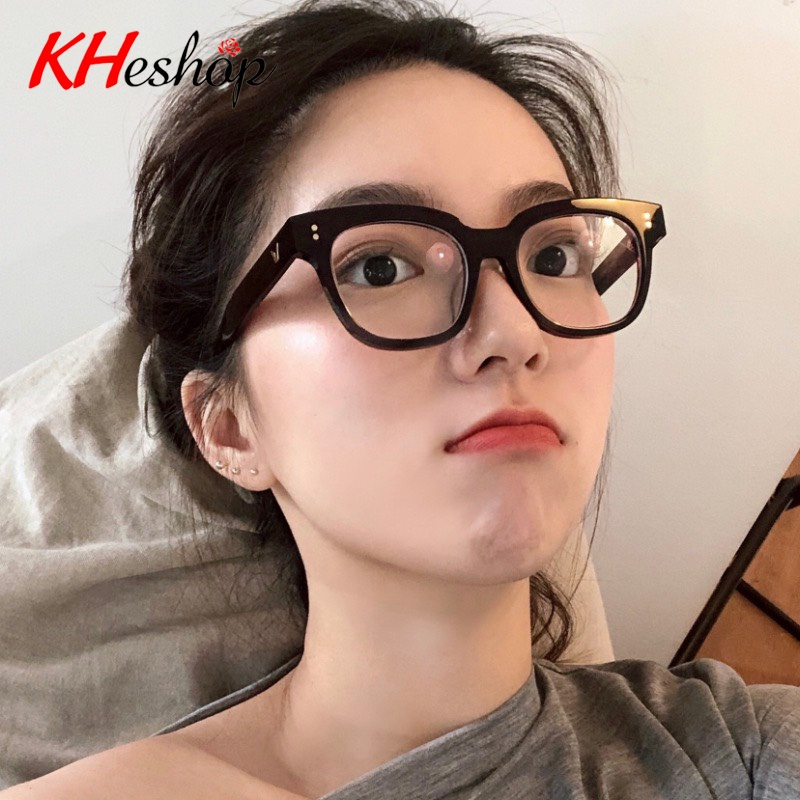[Đẳng cấp] Kính  0 độ Gọng Vuông Chữ V màu đen siêu hot, phù hợp nam nữ tuổi Teen đi nắng cực đỉnh mã Y2203