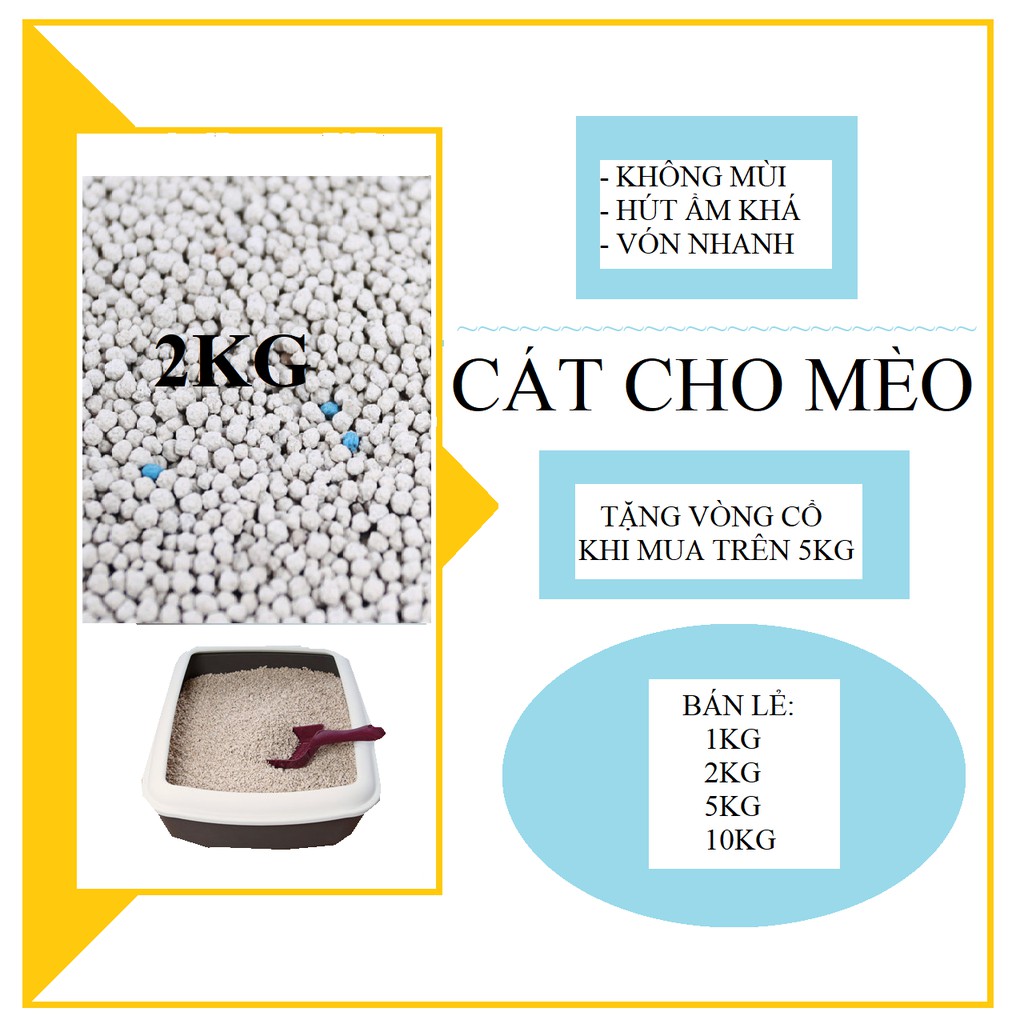 CÁT VỆ SINH CHO THÚ CƯNG 2KG - CÁT VỆ SINH CHO CHÓ MÈO.