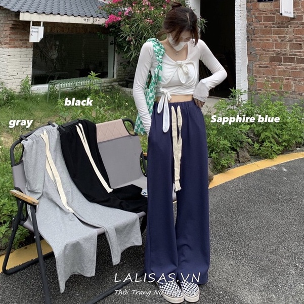 Quần thể thao ống rộng lưng cao phong cách Hàn Quốc cho nữ | BigBuy360 - bigbuy360.vn