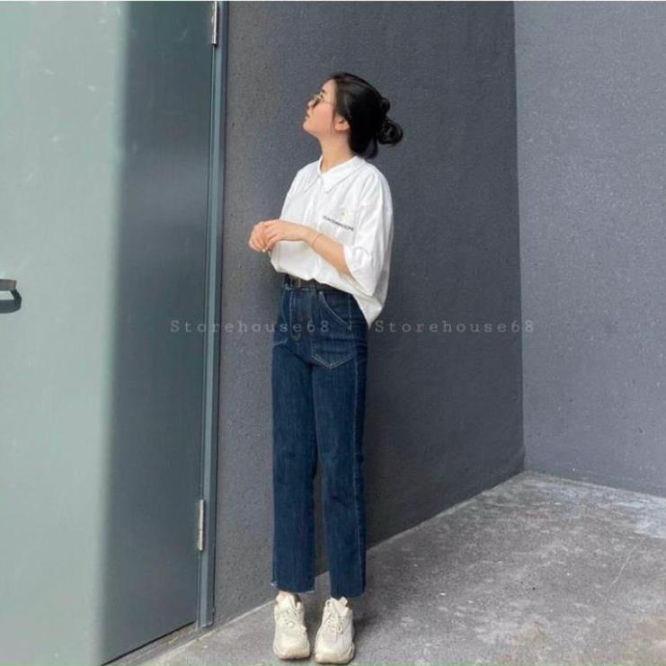 Quần jean bò ống rộng suông xuông nữ jeans cạp cao phong cách Hàn Quốc sành điệu style năm 2022 SKShop22 | BigBuy360 - bigbuy360.vn
