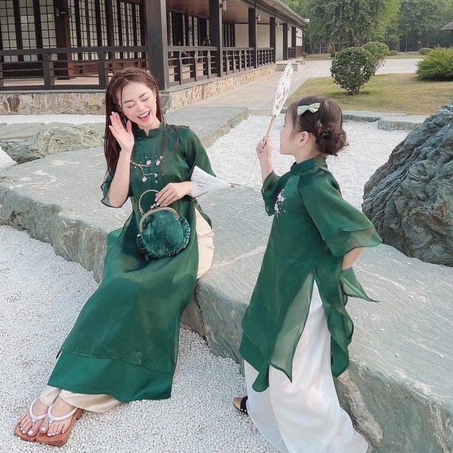 Áo Dài Tết Voon Tơ 4 tà May Sẵn