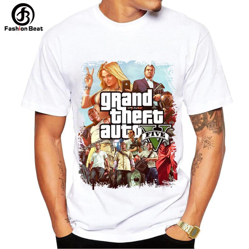 Mẫu áo thun độc đẹp Grand Theft Auto Gta V 5 Xbox Super Soft Men T Shirts Gta 5 Mens Game cực chất