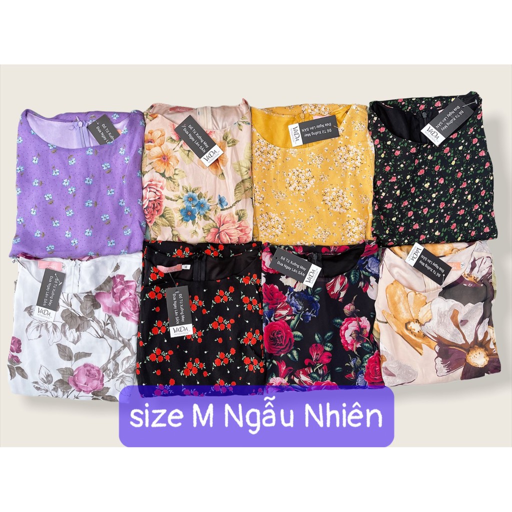 Đầm BIG SIZE (hàng đẹp Sale Lẻ Size số lượng có hạn) - Đầm xòe các họa tiết tay lỡ có dây cột eo - VADA + HT Sale