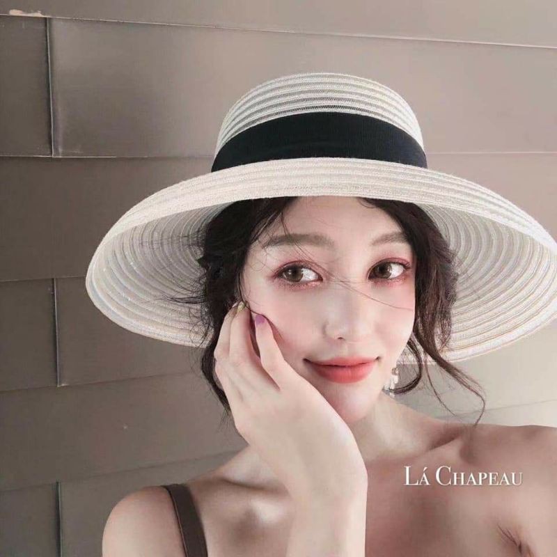Mũ chuông lưới đai đen cao cấp