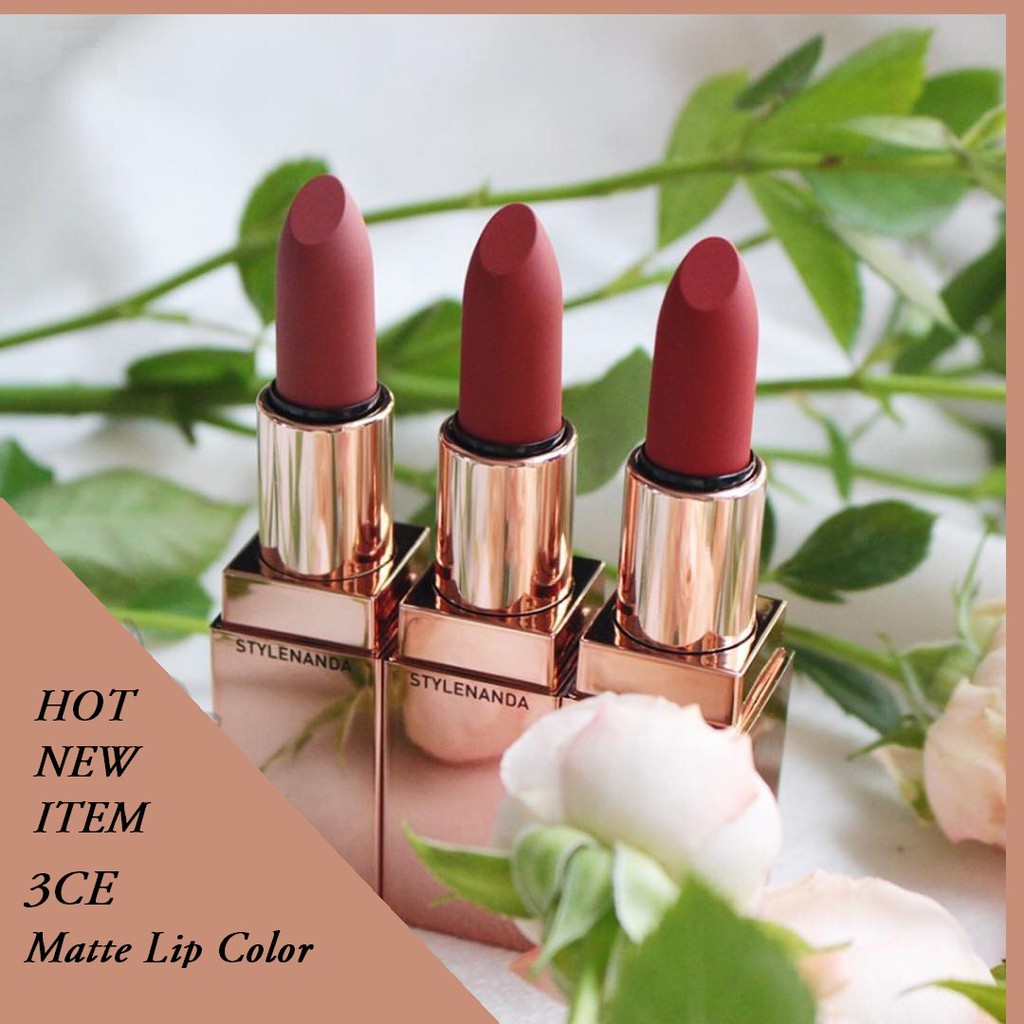 Son Thỏi Siêu Lì 3CE Matte Lip Color Vỏ Vàng