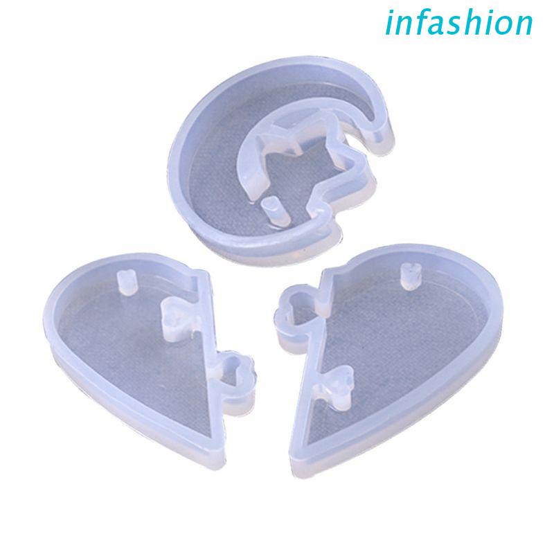 Khuôn Silicone Làm Mặt Dây Chuyền Hình Trái Tim Ngôi Sao Mặt Trăng