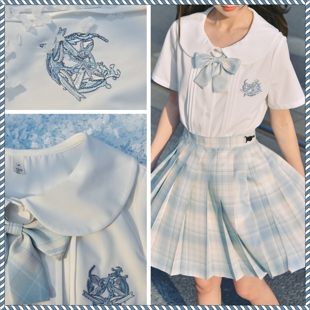 [SNBL] Áo blouse BL tay ngắn đồng phục Seifuku có xếp ly - Mang Tiêu