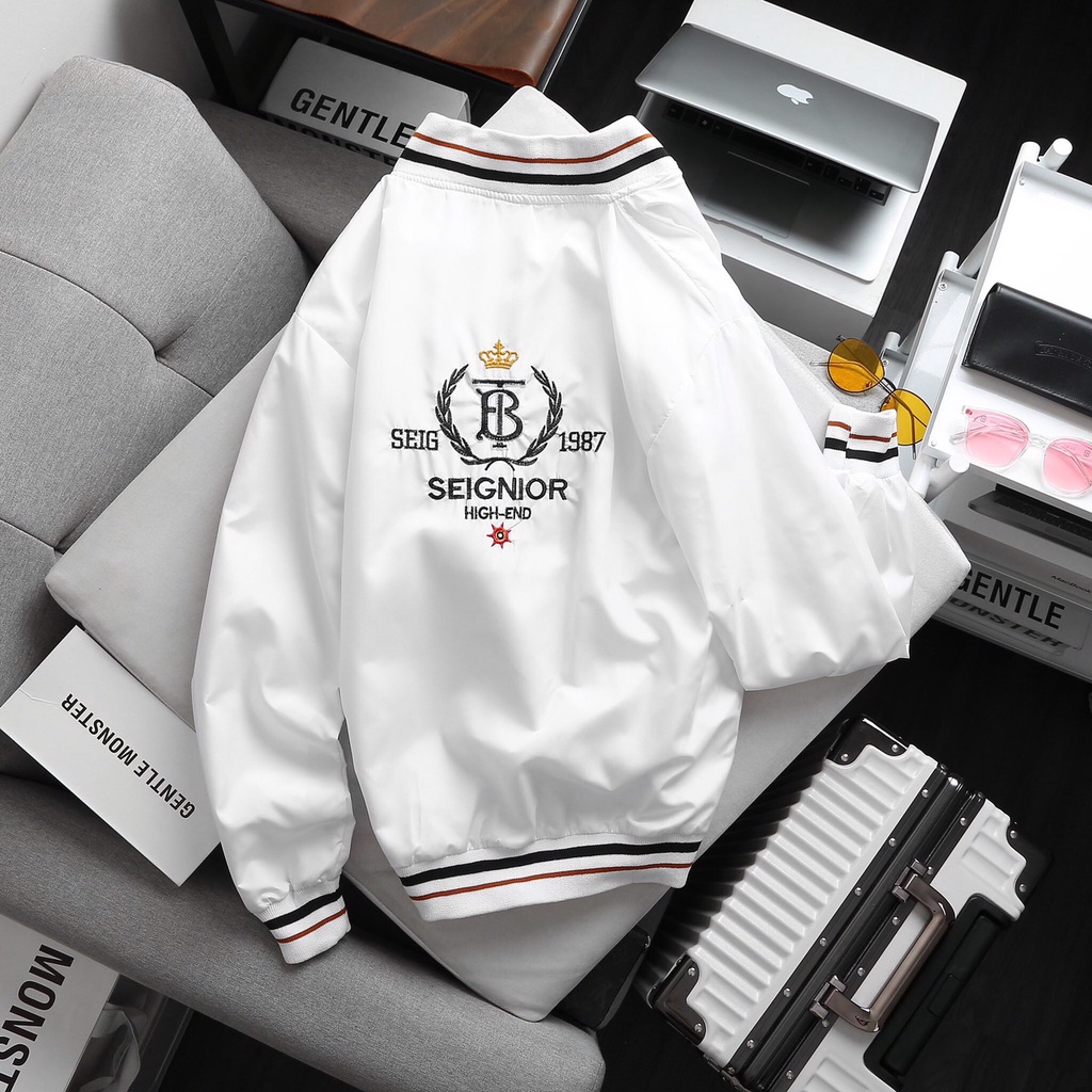 ÁO KHOÁC DÙ BOMBER NAM NỮ CHỐNG NẮNG 2 LỚP CỰC PHONG CÁCH LOGO TB