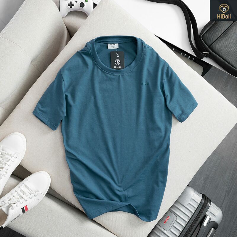 Áo thun cotton nam cổ tròn Hidoli