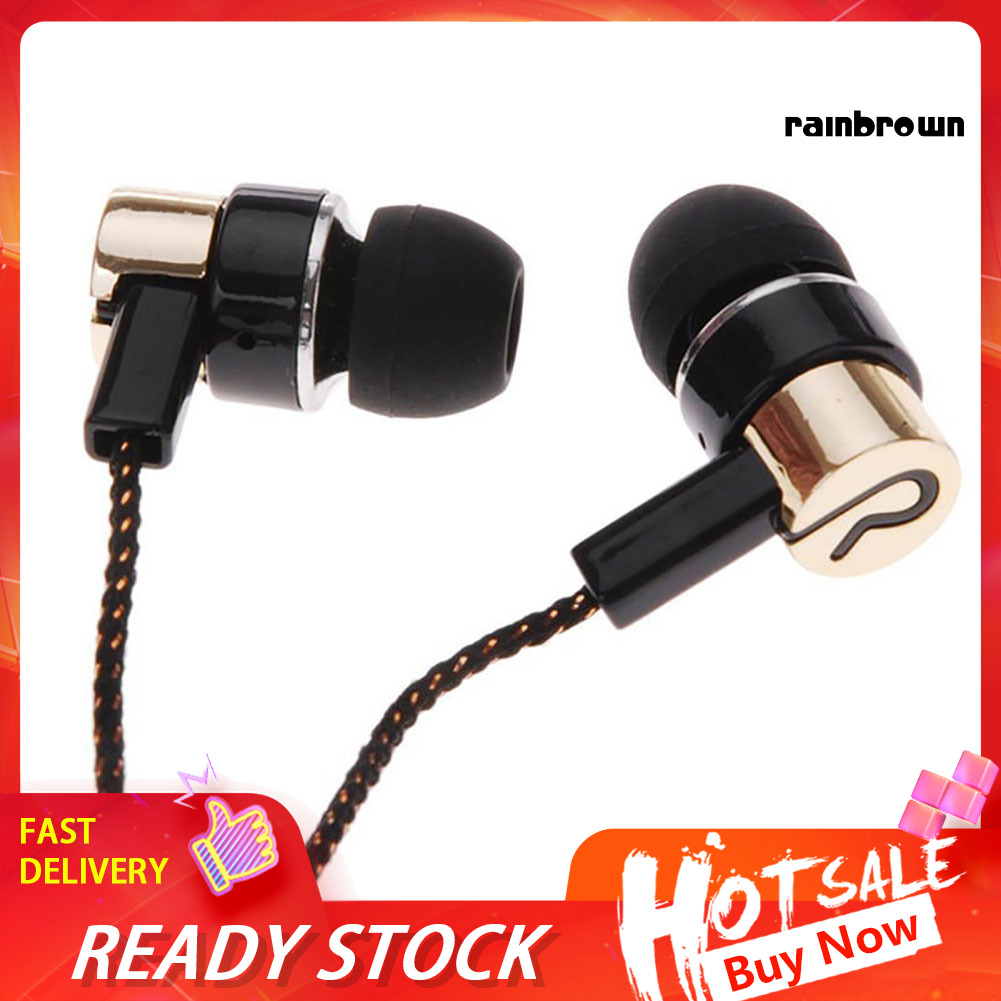 /REJ/ 1.2m Braided Cable Noise Isolating Stereo In-ear Wired Earphone for Samsung HTC