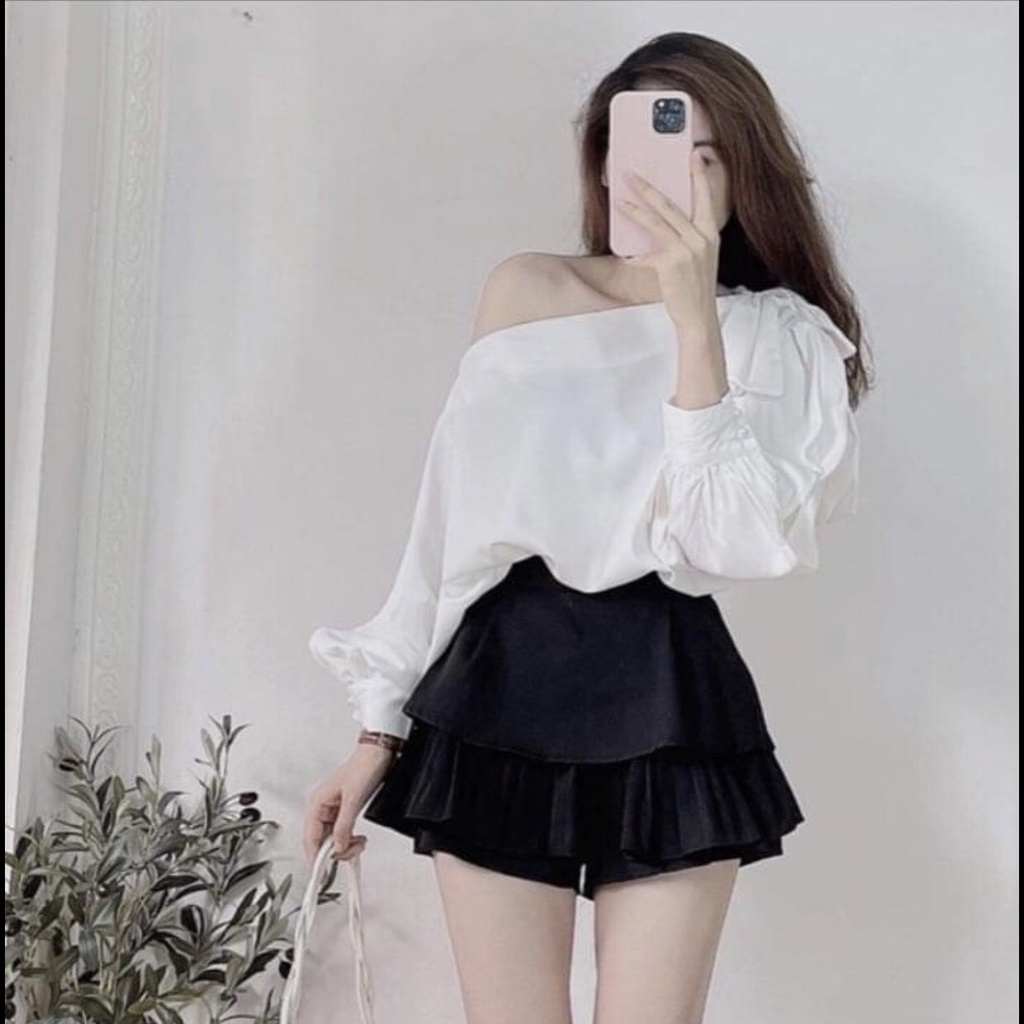 Chân váy xòe 2 tầng 4Teen có quần lót trong chất mát