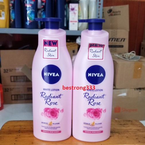 Sữa dưỡng thể dưỡng trắng NIVEA hương hoa hồng Radiant Rose 350ml