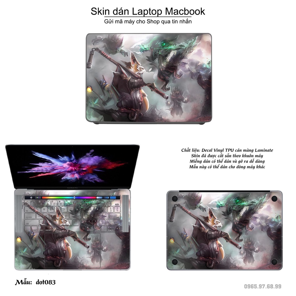 Skin dán Macbook mẫu Dota 2 (đã cắt sẵn, inbox mã máy cho shop)