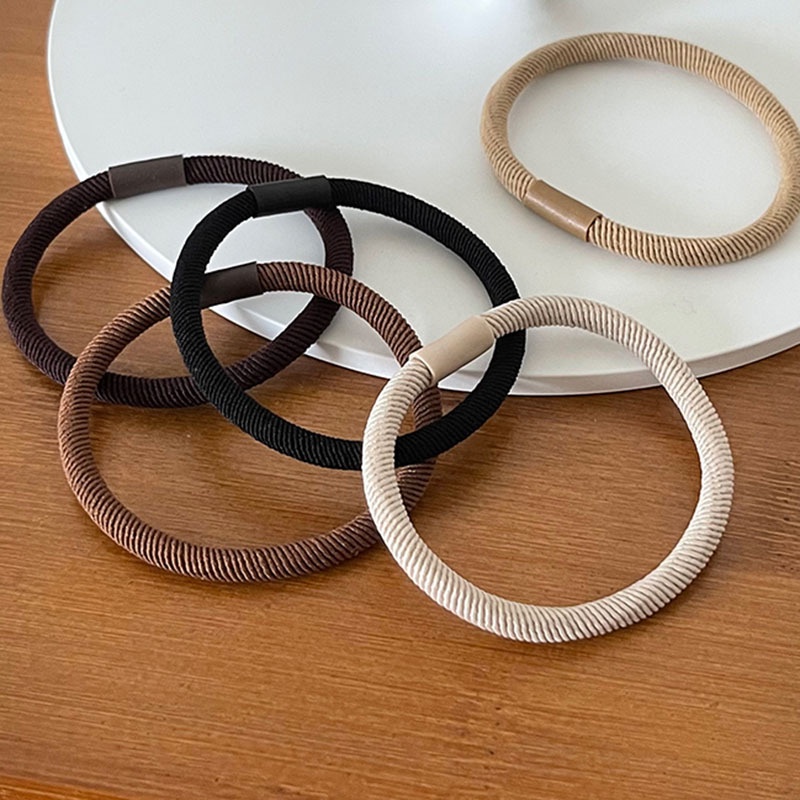 Dây buộc tóc cao su màu trơn phong cách Hàn Quốc đơn giản cho nữ