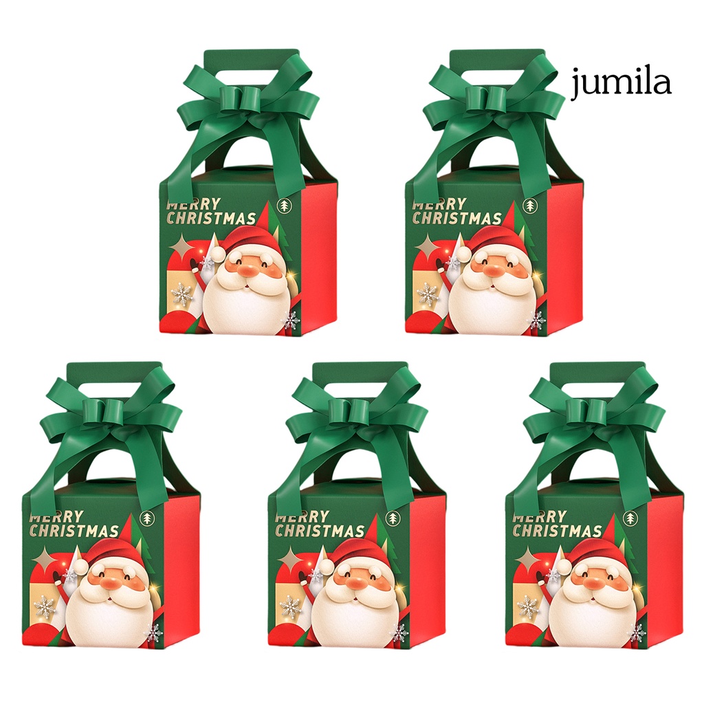 Set 5 Hộp Quà Tặng Họa Tiết Tinh Tế Tái Sử Dụng Viền Mịn Màng Không Mùi Màu Trắng Làm Quà Tặng Giáng Sinh Merry Christmas