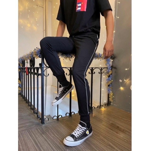 Quần jogger nam 1 sọc thun POLY mịn mát có big size đến hơn 80kg