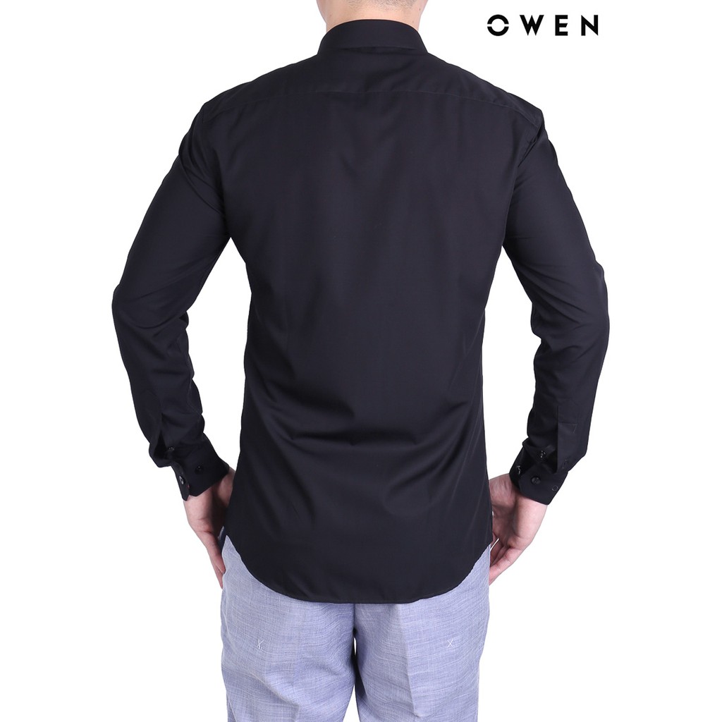Áo sơ mi dài tay nam Owen Bamboo Regular không túi màu đen - AR90668DT1 | BigBuy360 - bigbuy360.vn