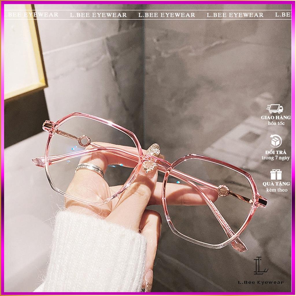 Gọng kính nhựa cận nam nữ tròn cao cấp L.BEE GLASSES, mắt kính lục giác đẹp thời trang Unisex MSP 2LG058