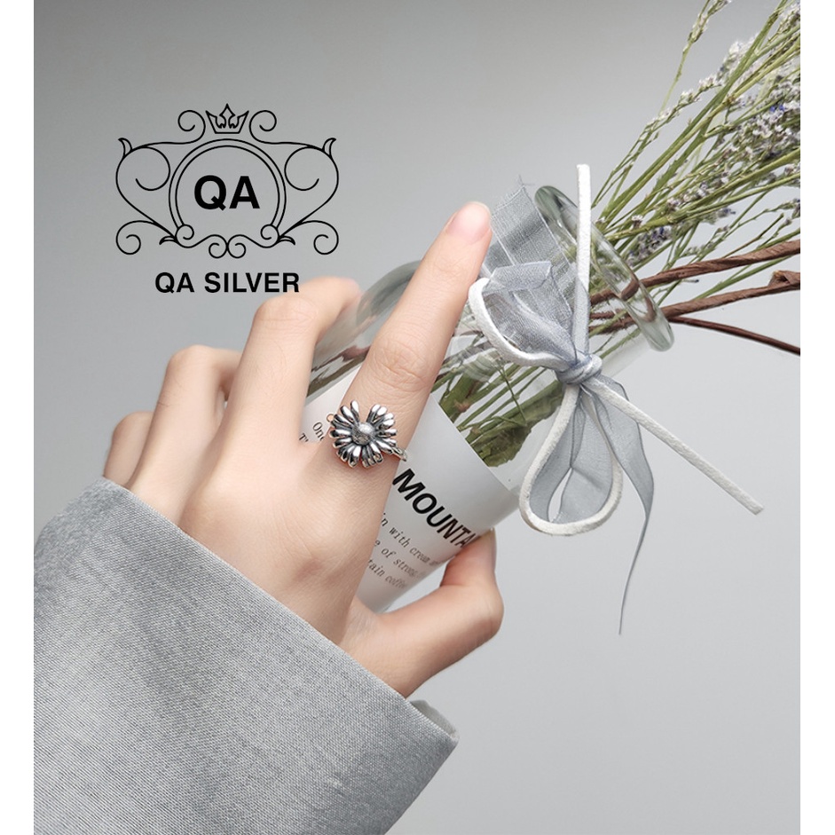 Nhẫn bạc hoa cúc họa mi thái nhẫn nữ hở S925 DAISY Silver Ring QA SILVER RI200502