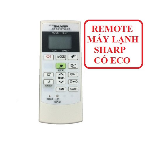 [Mã ELHA22 giảm 5% đơn 300K] Remote điều khiển máy lạnh Sharp loại mới có ECO -Bh đổi mới -tặng kèm pin